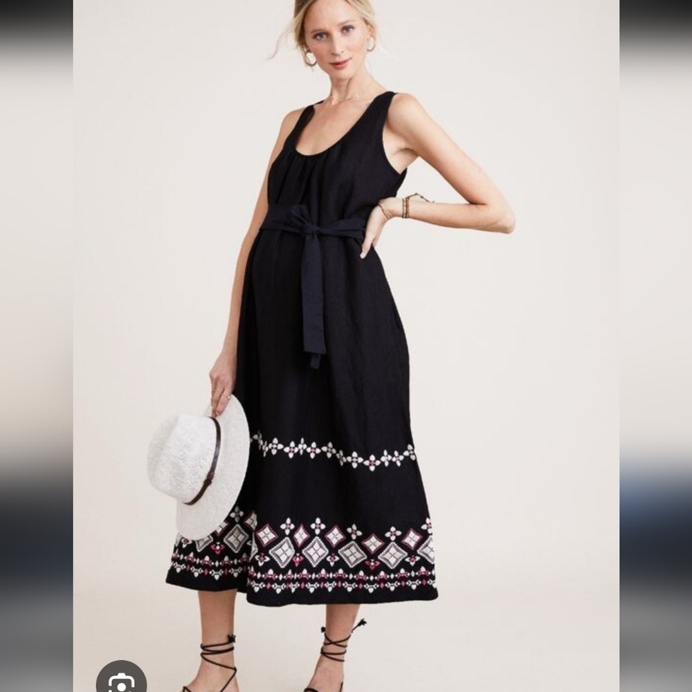 Hatch Maternity Martinique Linen Aline Dress